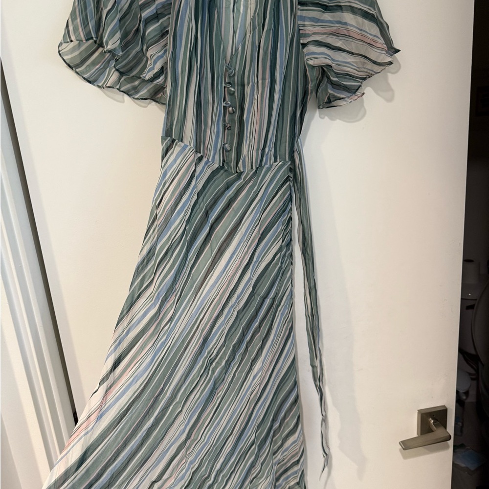 Diane Von Furstenberg Multicolor Striped Long Sleeve Dress - Picture 2 of 9